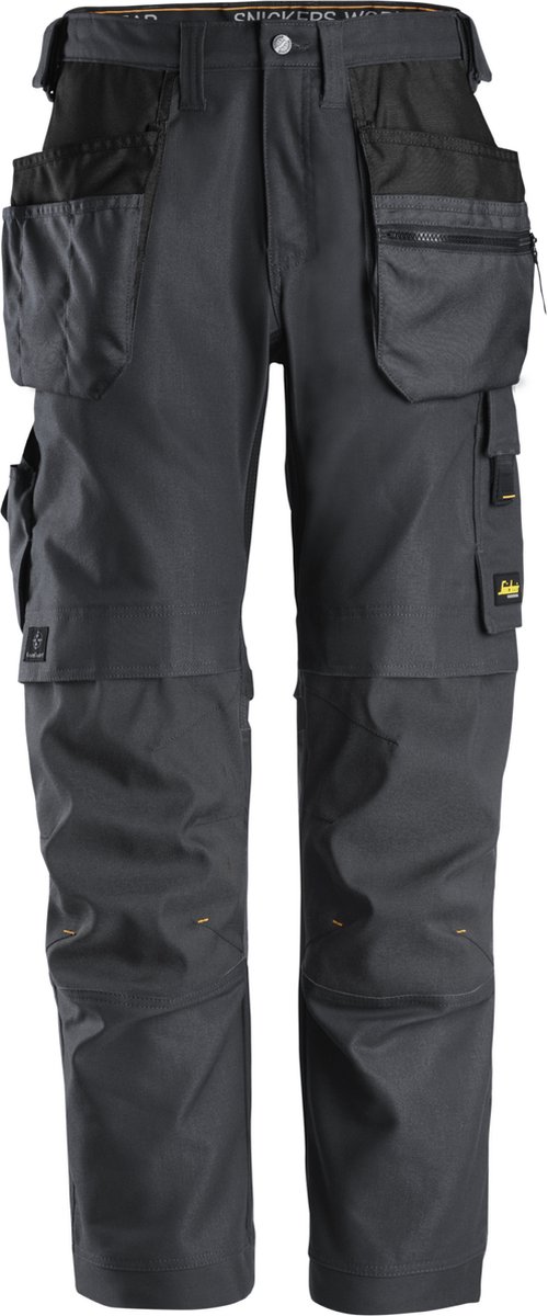 Snickers 6224 AllroundWork, Canvas+ Werkbroek met Holsterzakken - Staal Grijs/Staal Grijs - 50