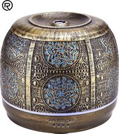 Aroma Diffuser Vintage + 10 ML Aroma Olie - Geurverspreider - Luchtbevochtiger Aromatherapie - Metaal - Brons