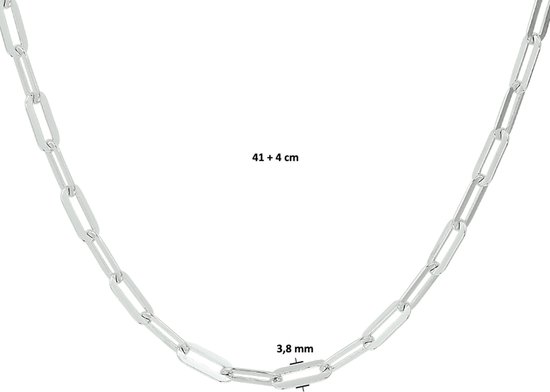 GLAMS - Collier Maille Forçat 3,8 mm 41 + 4 cm - Argent