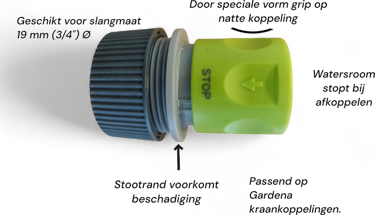 Rehau - Slangstuk - Slang 19mm ( 3/4" ) - Tuinslang koppelingen - Ook voor gardena slangkoppelingen – foto 2