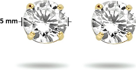 SPARKLE14 - Boucles d'oreille clous Zircone - Or