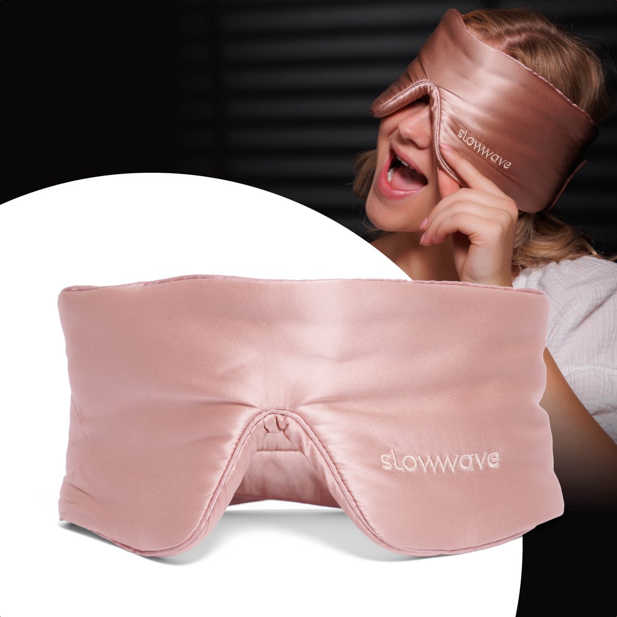 Bol.com Slowwave Premium Silk Sleep Mask - Zijden slaapmasker - Moerbeizijde - 100% verduisterend - Supercomfortabel in alle sla... aanbieding