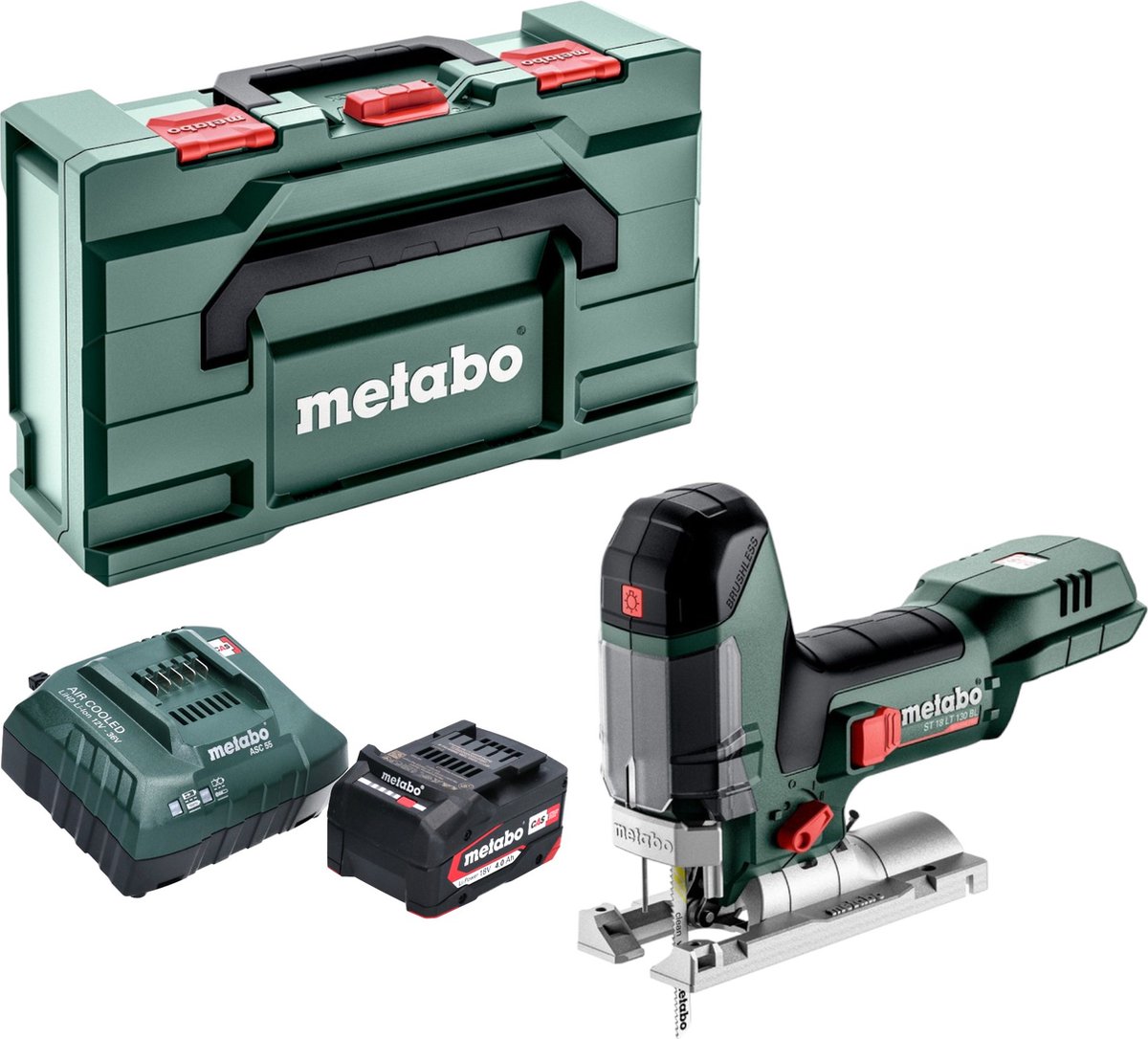 Metabo ST 18 LT 130 BL accu-decoupeerzaag 18 V 130 mm borstelloos + 1x accu 4,0 Ah + oplader + Metabox