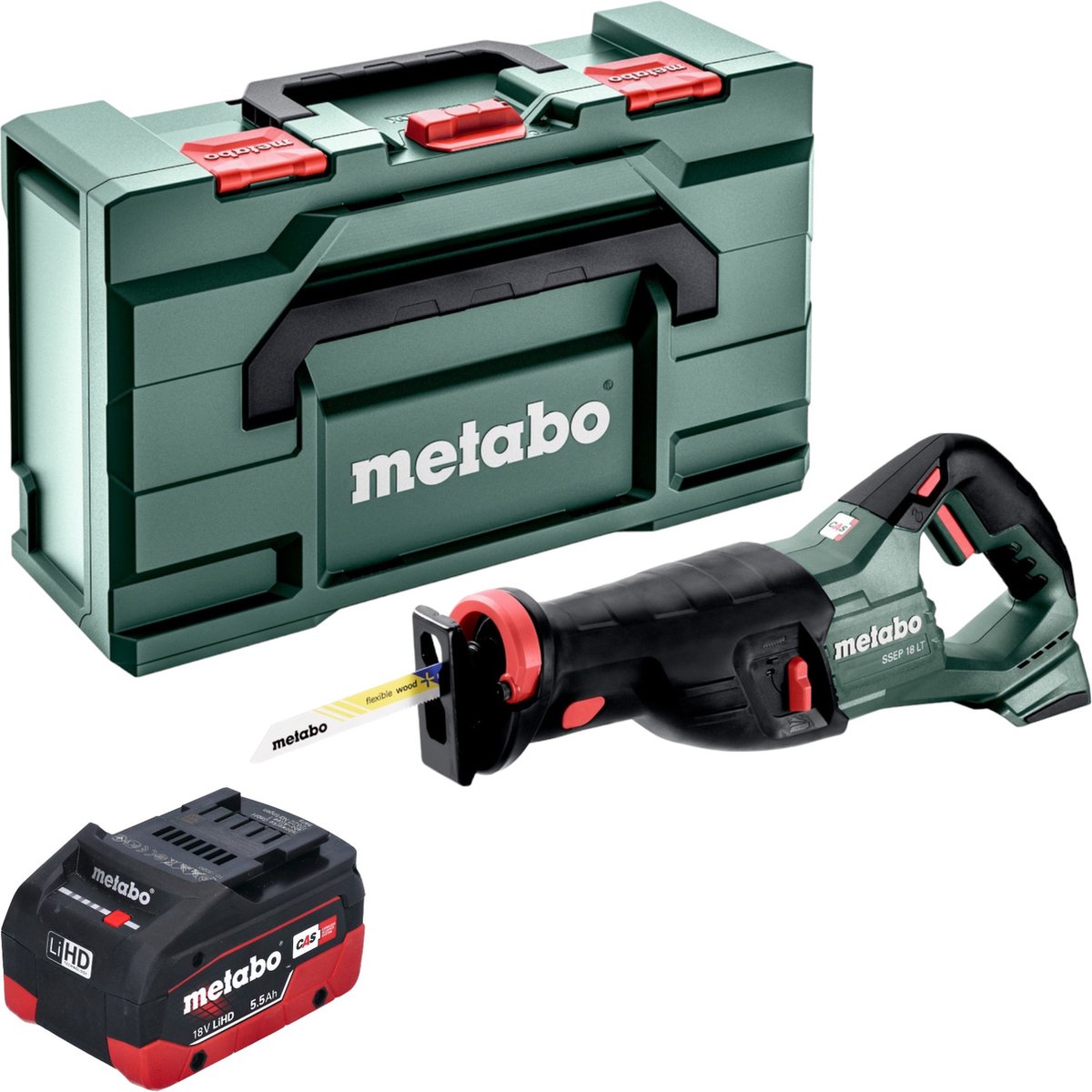 Metabo SSEP 18 LT accu reciprozaag 18 V 32 mm + 1x LiHD accu 5 Ah + x zonder oplader