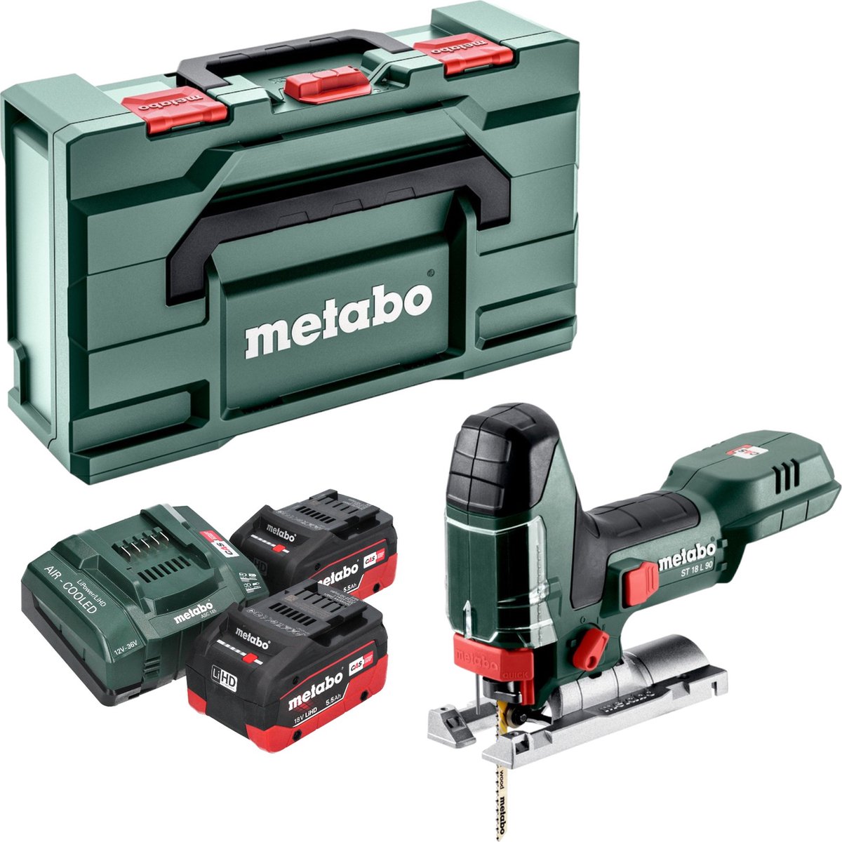 Metabo ST 18 L 90 accu-decoupeerzaag 18 V 90 mm + 2x LiHD-accu 5,5 Ah + oplader + Metabox