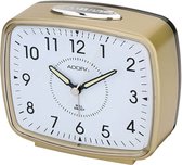 Réveil Atlanta Analogique Sans Tic-Tac – Lumière Nocturne, Snooze, Silencieux – Doré Élégant 1978-9
