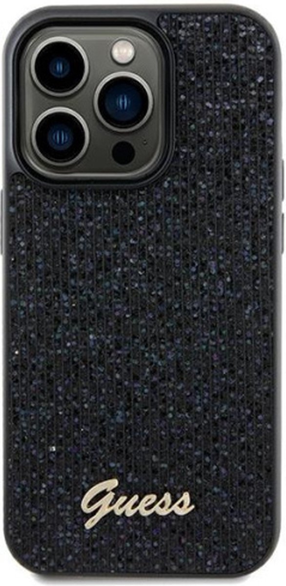 Guess hoesje voor iPhone 13 Pro Max 6.7" Zwart hardcase Disco Metal Script