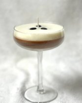 Espresso Martini Kaars Rond Glas, 40 Branduur, Sojawas kaars, Sojawax kaars, Cocktailkaars, Geurkaars
