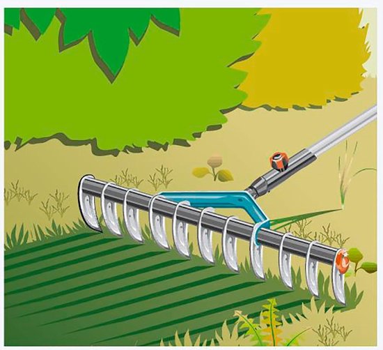 Combisystem verticuteerhark - Werkbreedte 35 cm - Verwijder mos en vilt - Tuinaccessoire - Geschikt voor alle combisystem stelen combisystem lawn rake van GARDENA — afbeelding 2