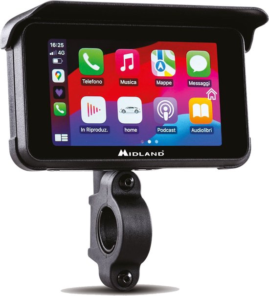 Midland Bikeplay Guardian motor display 5″ waterdicht met Android Auto, Apple Carplay, 2 dashcams en TPMS sensor