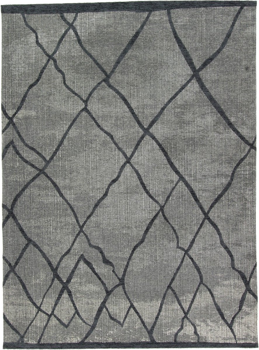 Acsento Rabat Silver Grey Vloerkleed - 170 x 230 cm - Grijs - Rechthoekig - Acryl - Eetkamer, Woonkamer - Geometrisch, Strepen - Modern
