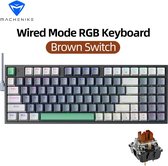 OmegaUna Mechanisch Keyboard K500 90% - USB-C - Qwerty - RGB - Gaming toetsenbord - Blauw/wit