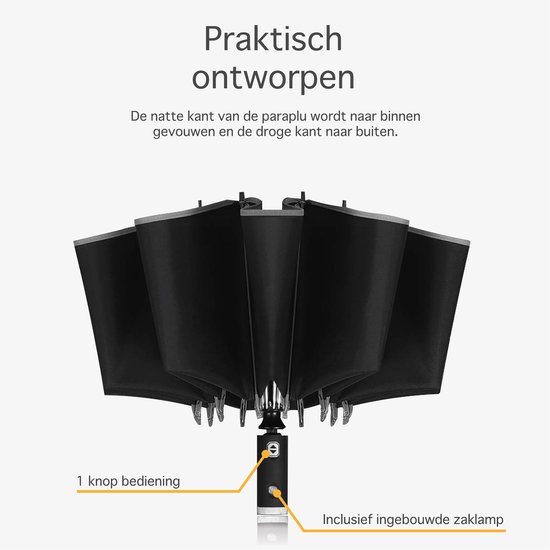 Smid Stormparaplu Opvouwbaar - Stormbestendig tot 100km/u - Automatisch