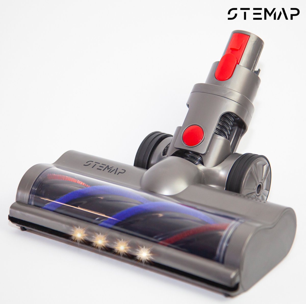 Stemap® Roterende Borstel | Compatible met Dyson V7 V8 V10 V11 V15 | Turboborstel Zuigmond Elektrisch Mondstuk | Directe aandrijving | Vloerborstel met 4 LED-lampen