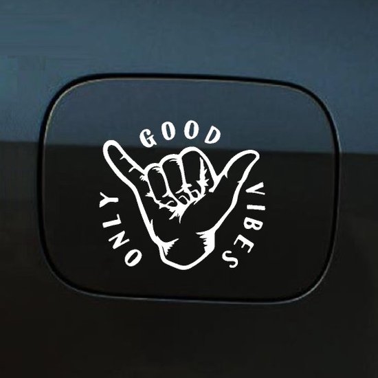 Autocollant pour pare-chocs - Good Vibes Only - 11x12 - Wit