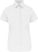 Blouse Femme XL Kariban Manches courtes White 97% Katoen, 3% Élasthanne