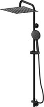 EcoRain© 30% Waterbesparende Regendouche Doucheset Tyler 30 CM Vierkant - Handdouche 12 CM - Hoge Druk - Universeel - Anti-Kalk Douchekop - 5 jaar garantie - Zwart