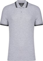 Kariban Gestreepte herenpolo korte mouwen K272 - Oxford Grey / Black - S
