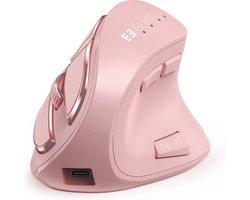 Ergonomische Verticale Draadloze Muis – Oplaadbaar via Bluetooth 5.0, 3.0 en USB voor Windows, Mac, Android en iOS – Ideaal voor Comfort en Gezondheid