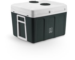 Brisby Glacière électrique de 40 litres, Frigobox Deluxe avec connexion 12 V, 220/230 Volts pour voiture et camping - AC/ DC - avec glacière passive - NOIR