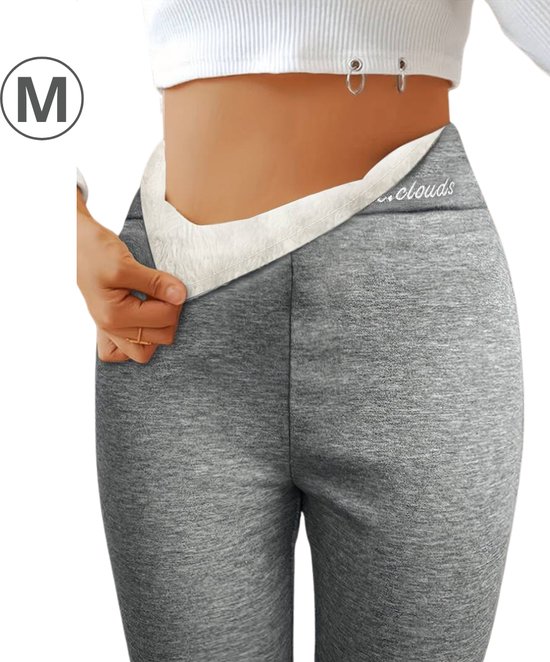 Nivard Warme Panty - Fleece Panty - Winter Panty - Thermo Panty - Legging - Stretch - Dames Kleding - Grijs - Maat M
