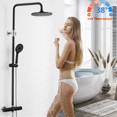 Bol.com CECIPA max Regendouche met Thermostaatkraan - Douchesysteem Regendouche 4-functie handdouche - Mat Zwarte Doucheset - Do... aanbieding