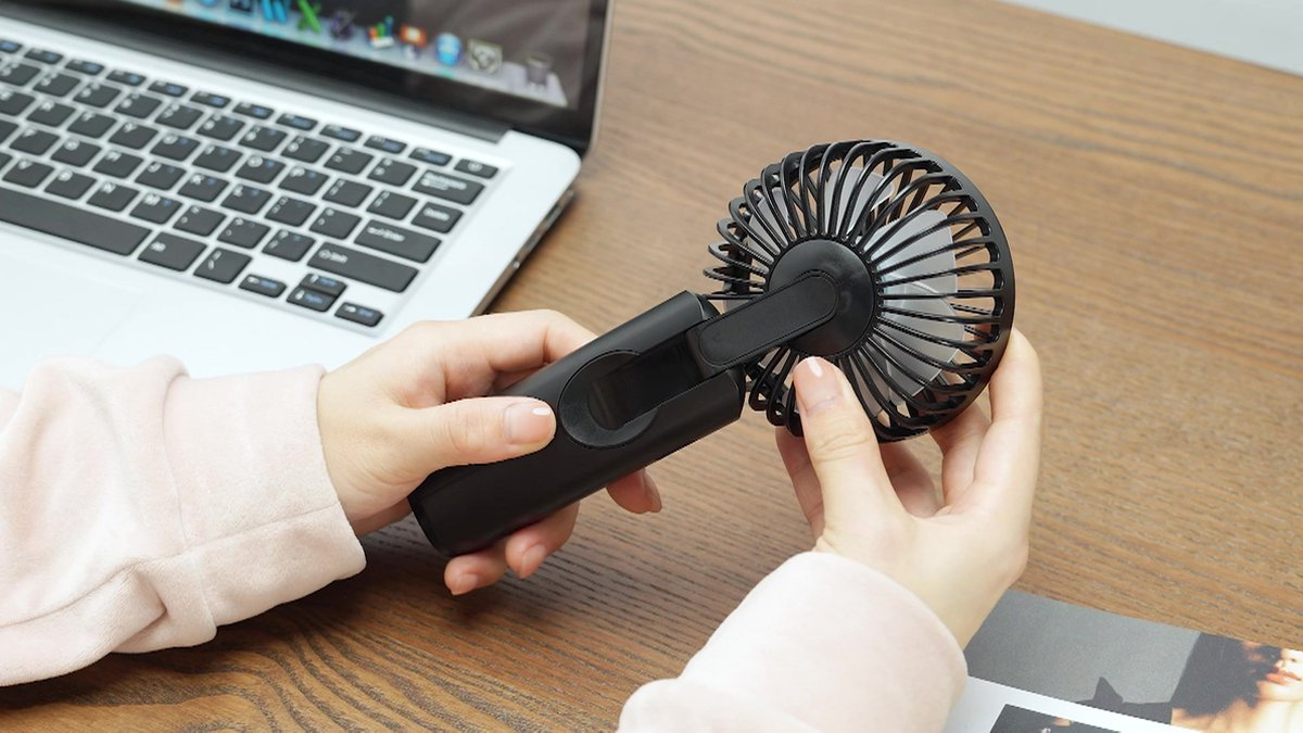HOMCOM Ventilator, Airconditioner met Oplaadbare Batterij, Afstandsbediening, Verstelbaar, Zwart