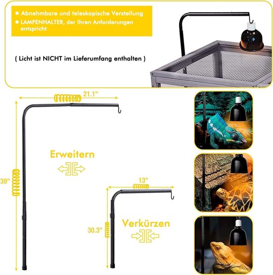 MoNiBloom Houten schildpad habitat schildpad huis indoor/outdoor schildpad behuizing, huis kleine dieren fokken doos kleine amfibieën behuizing kooi reptielen kooi voor gekko hagedis slang 37 x 25 x