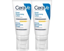 CeraVe Hydraterende Gezichtscrème SPF50 - Duo Pack - voor Normale tot Droge Huid - 2 x 52ml