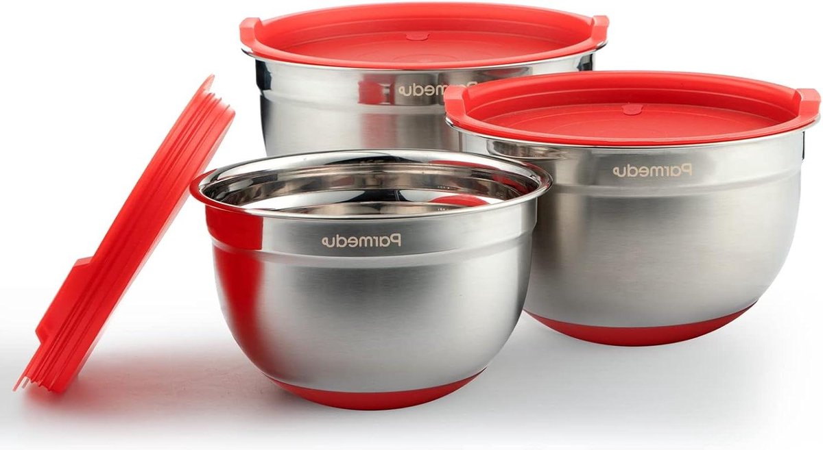 100% 304 roestvrijstalen mengkomenset luchtdichte deksels nestbakken met schaalmarkeringen antislip bodem l 15 l 1 l bakken koken serveren model CK002