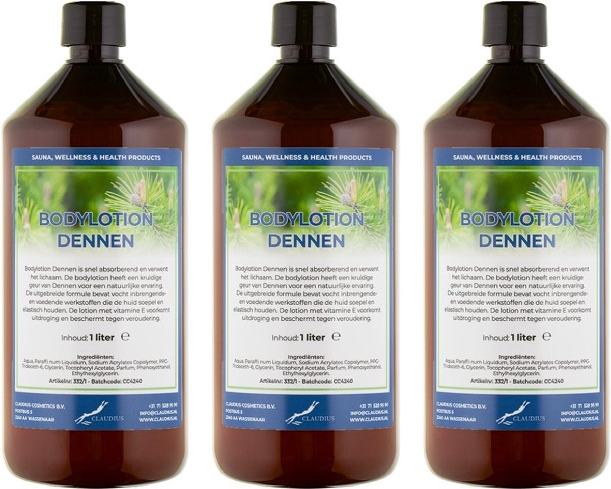 Goedkoopste Bodylotion Dennen 1 Liter - set van 3 stuks
