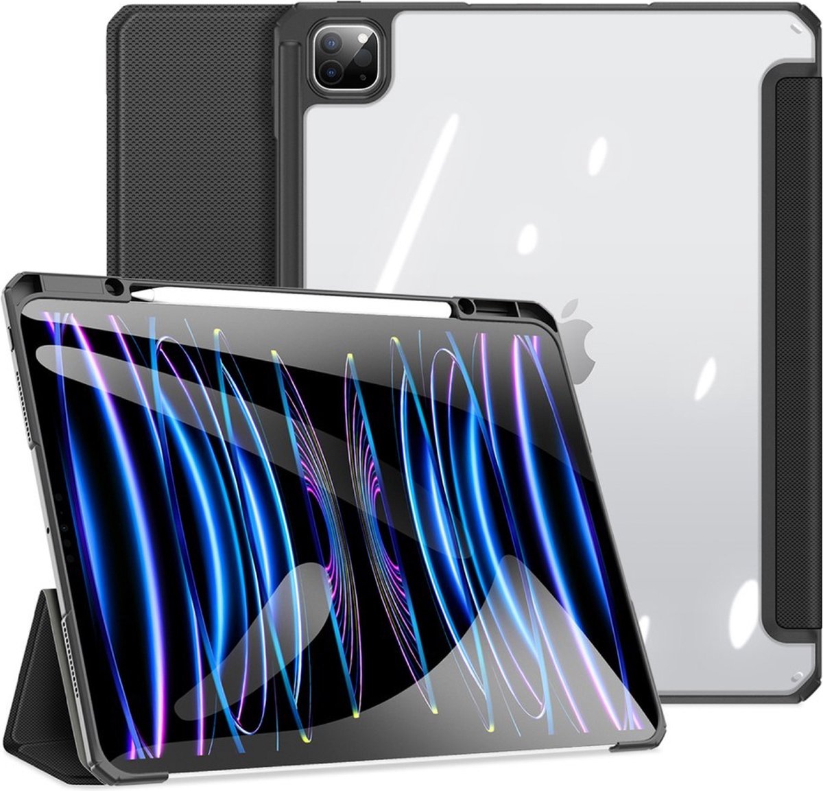 Dux Ducis Tablethoes geschikt voor iPad Pro 13 (2024/2025) Hoesje - Toby Tri-Fold Book Case met Wake/Sleep - Zwart