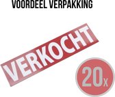 Immo stickers (20x) | "Verkocht" | 40 x 10 cm | Voordeel verpakking | Immobiliën | Vastgoed | Verkopen | Huis te koop | Sticker | 20 stuks