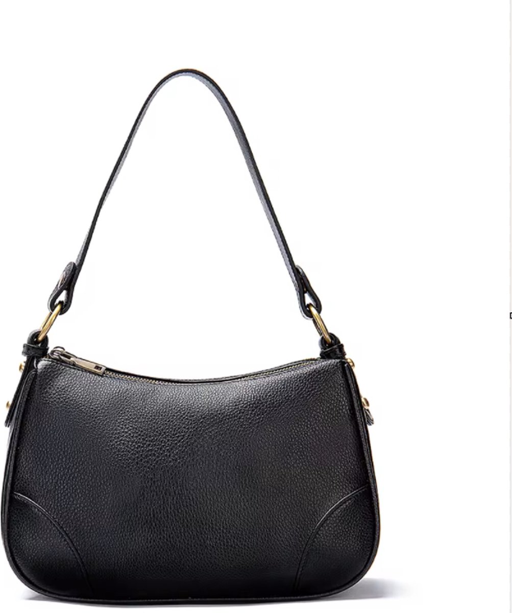 Tas Dames Schoudertas Handtas Leer Zwart - Urban U®