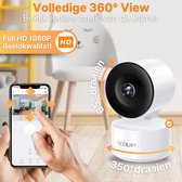 Edup Smart Camera 2K HD - Babyfoon met camera - Op afstand bestuurbaar - Video & Audio - Baby monitor - Smart App Functie - Wit