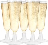 MATANA 48 Plastic Champagneglazen voor Bruiloften, Verjaardagen, Kerst & Feesten, 130ml - Elegant, Stevig & Herbruikbaar