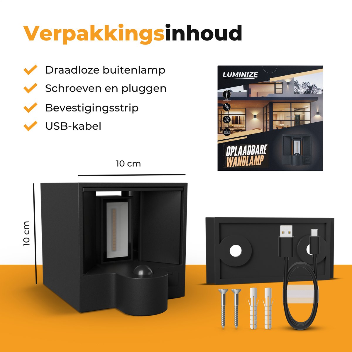 Costorio LED buitenwandlamp, indirect, zwart