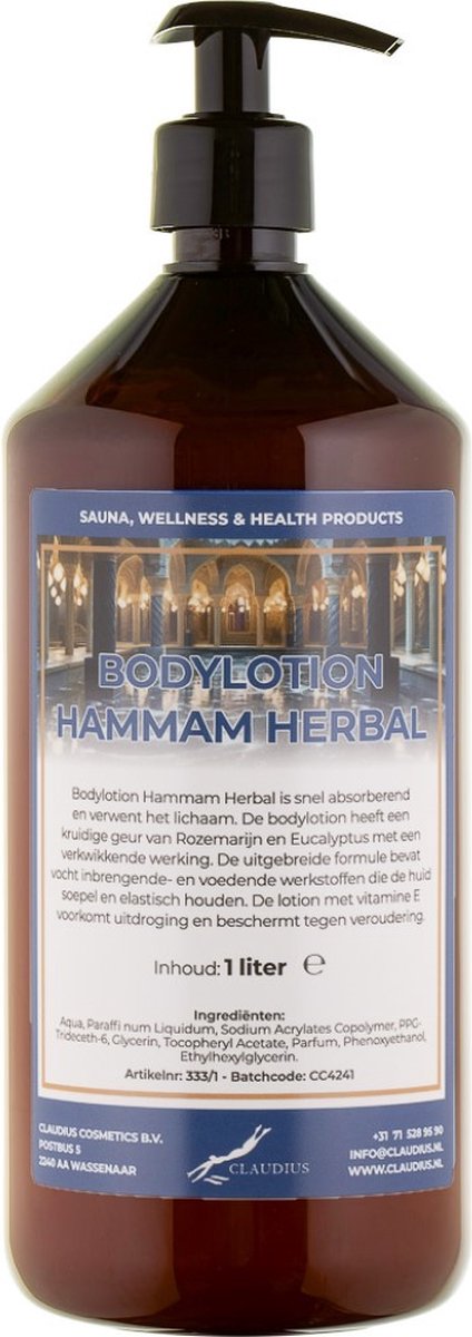Goedkoopste Bodylotion Hammam Herbal 1 Liter - met gratis pomp