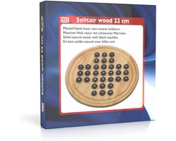 Solitair hout 22 cm.m.zwarte glazen kogels