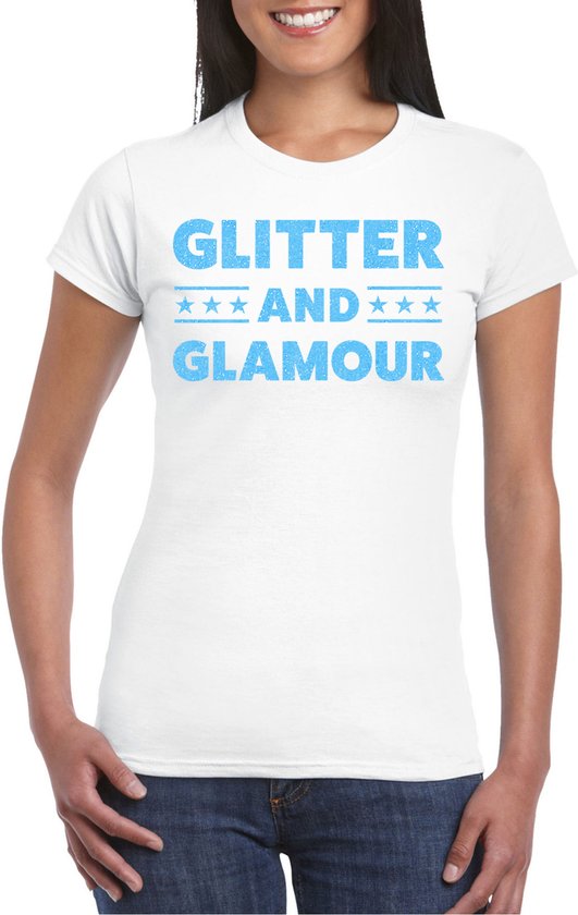 Bellatio Decorations Verkleed T-shirt dames glitter and glamour