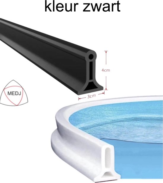 EUBSWA Douchedrempel, waterdam, zelfklevende siliconen strip, 200 cm