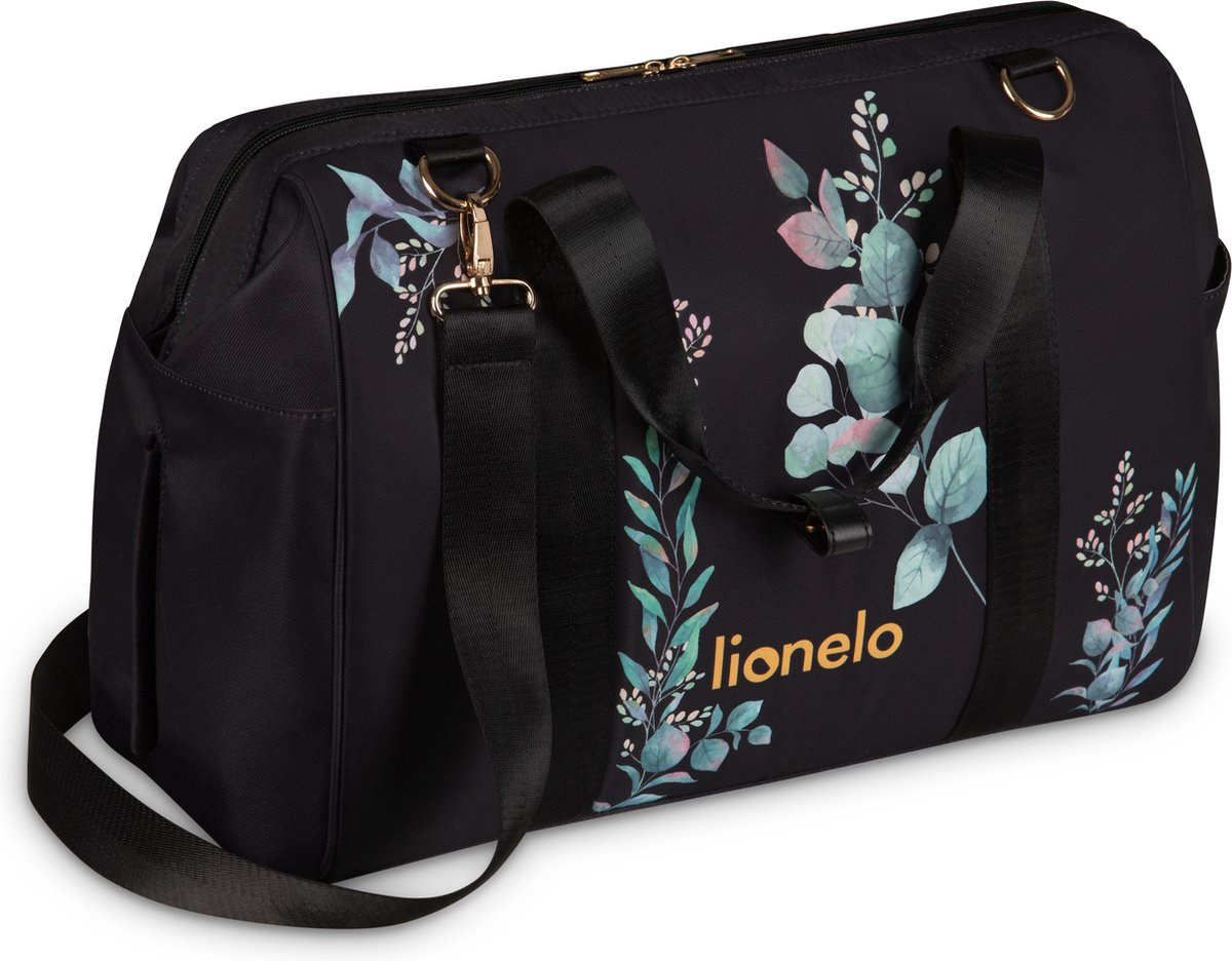 Lionelo Ida Sac pour poussette Mommy Bag, 2 poches thermiques internes pour bouteilles, sac pour lingettes, matelas à langer, sac cosmétique, sangles de fixation à la poussette, Golden Moments, Ida