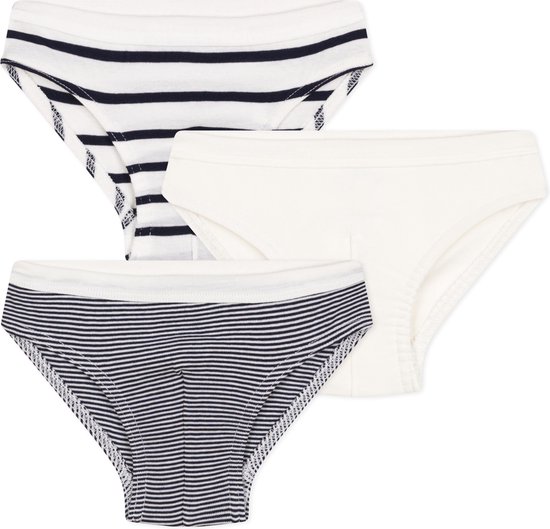 Petit Bateau Set de 3 slips rayés garçon Caleçon Garçons - Blauw - Taille 140