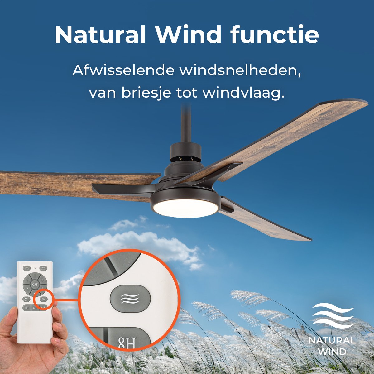 Goedewaere Plafondventilator - Met Afstandsbediening - Zwart - 2 Kleuren Bladen - Met lamp - Fluisterstil - Timer - Ideaal voor slaapkamer - Ventilator plafond - Verlichting - Plafondlamp thumbnail 5