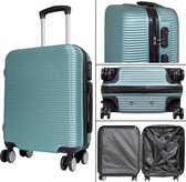 Handbagage koffer - Reiskoffer trolley - Lichtgewicht koffers met slot op wielen - Stevig ABS - 37 Liter - Malaga - Turqoise groen - Travelsuitcase - S