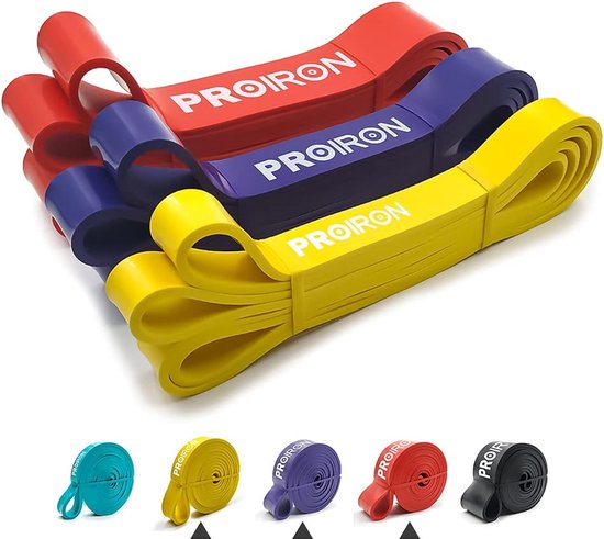 PANTIK Weerstandsband voor dames en heren, optrekbanden, oefenlusband voor lichaamsstretching, powerlifting, yoga, pilates weerstandstraining (rood: 15-35 lbs