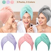 BOTC Haarhanddoek - 3 Stuks Microvezel Handdoek voor Haar - Hair Towel - Haarhanddoek Microvezel - Hoofdhanddoek - Snel Drogend