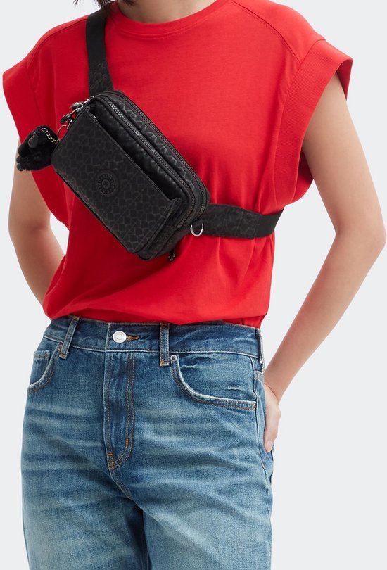 kipling Sac à épaule bandoulière Sac banane Basic Plus Abanu Multi Convertible Crossbody Signature Emb Noir