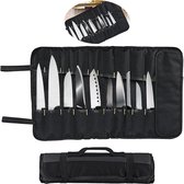 Bol.com Messenset Opbergtas - Keukenset - Koksmes Roll - 11 Slots Mes Tas met handvat - Chef Mes Roll Bag - Travel Tool Roll Pou... aanbieding