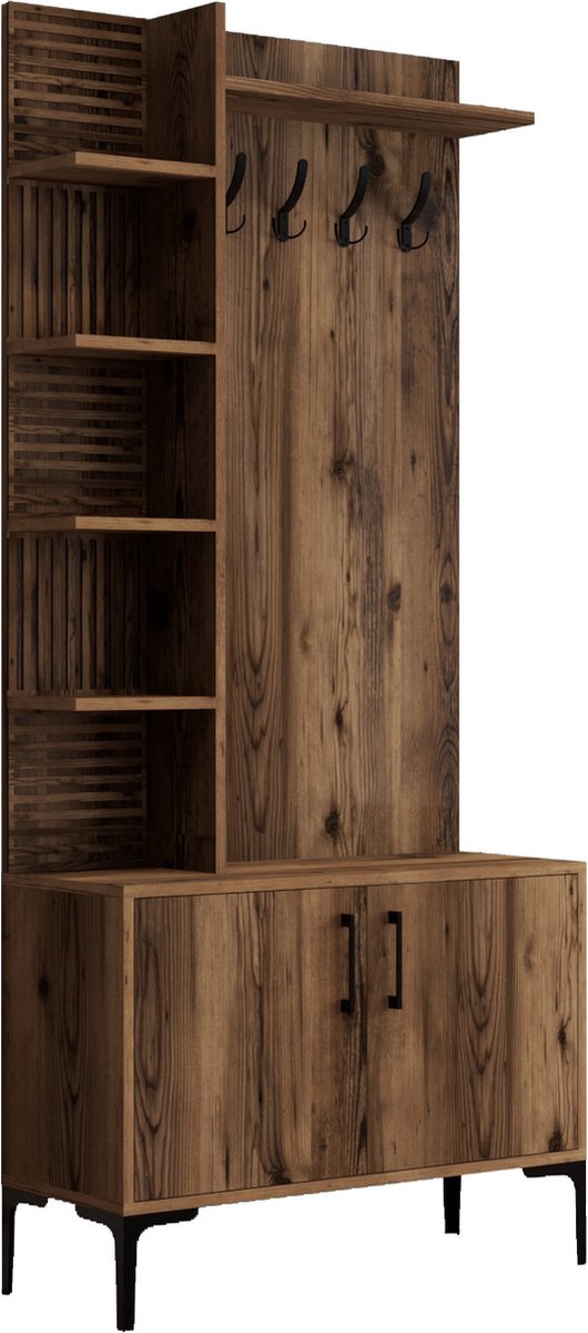 Garderobemeubel Viyana Melamine Walnoot